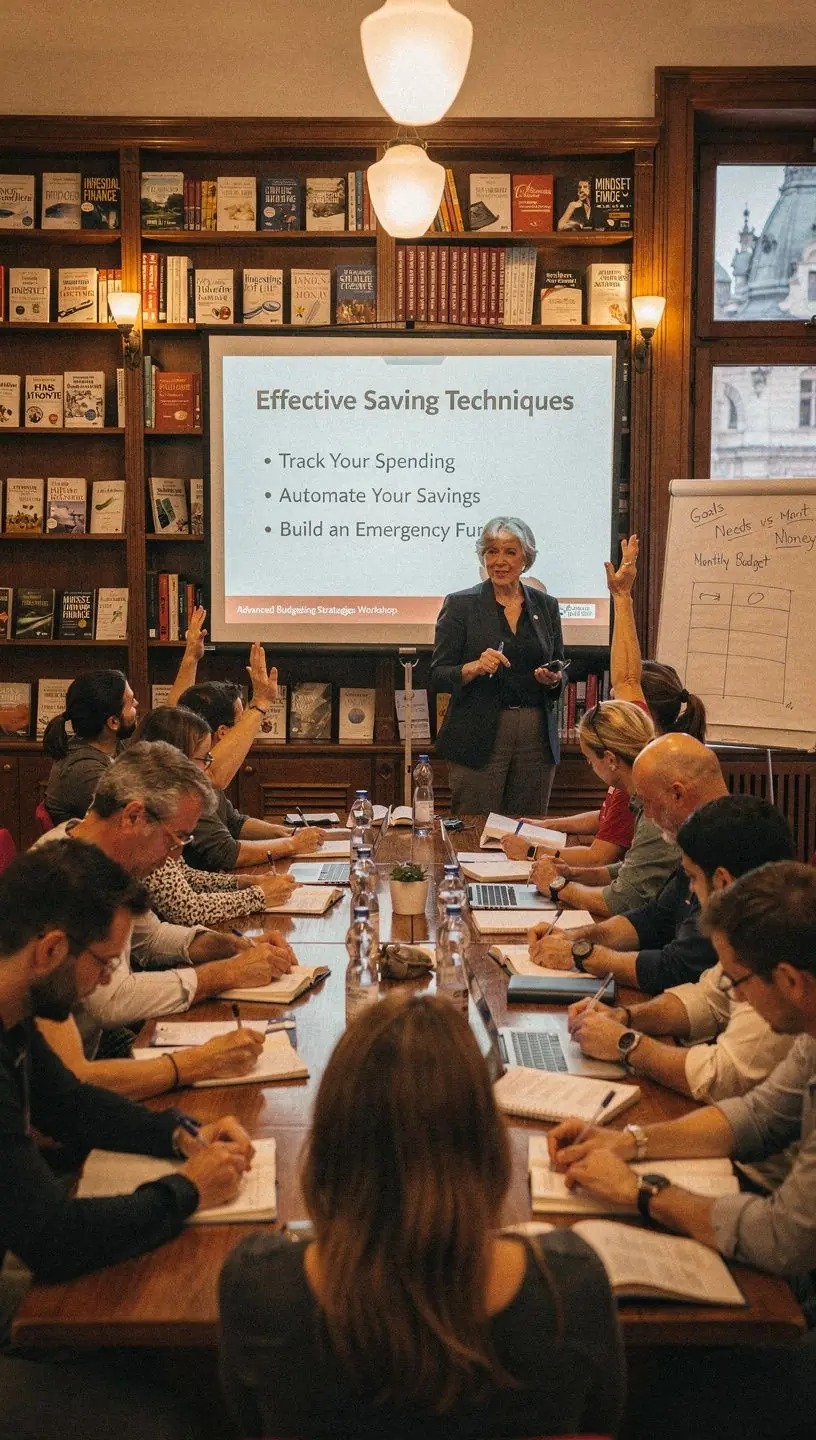 Könyvek és útmutatók a személyes pénzügyek kezeléséről egy asztalon.