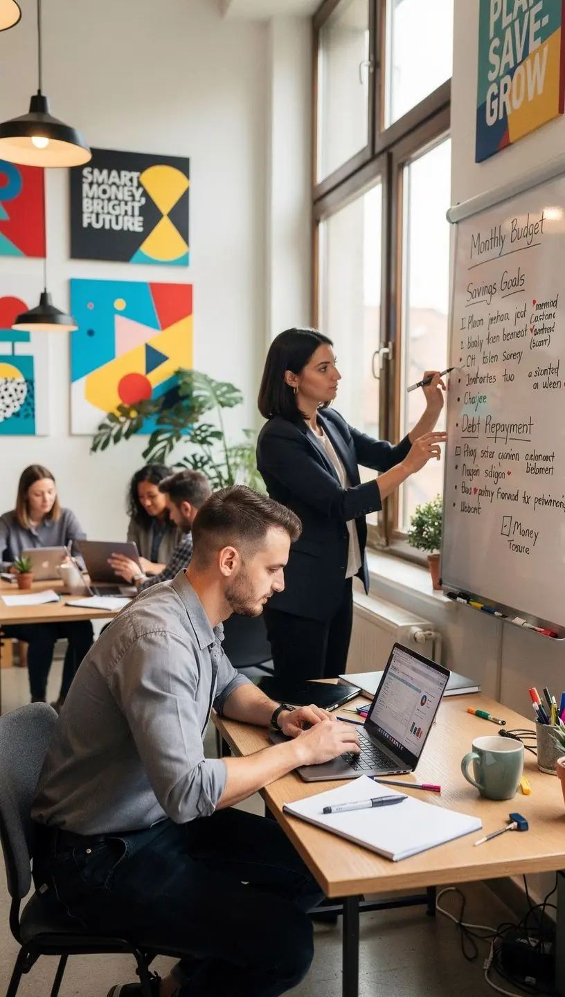 Színes pénzügyi tervező füzetek, melyek segítenek a célok elérésében.